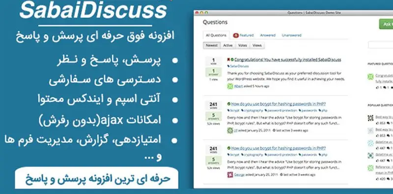 افزونه پرسش و پاسخ فوق حرفه ای وردپرس Sabai Discuss